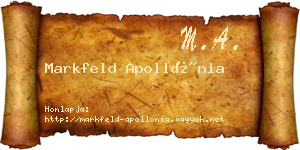Markfeld Apollónia névjegykártya